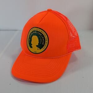 Vintage Izaak Walton League Of America Mesh Trucker Snapback Cap Hat Orange